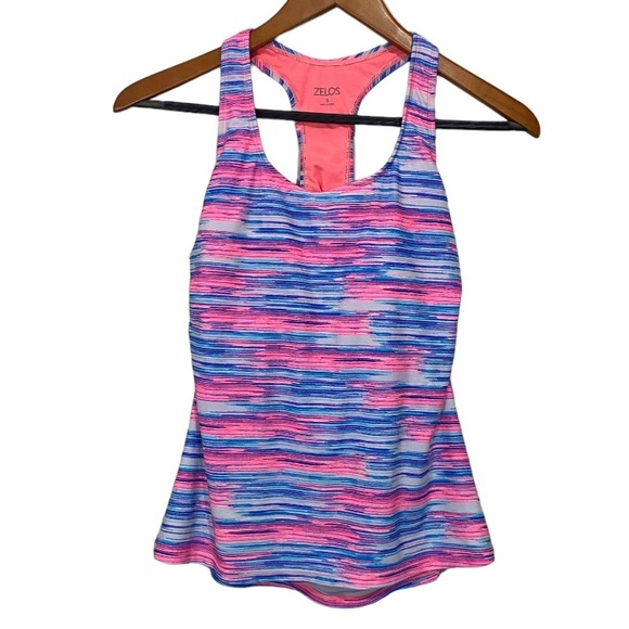 ZELOS Tropical Sunset Racerback Tankini Swim Top Size S - Picture 3 of 9